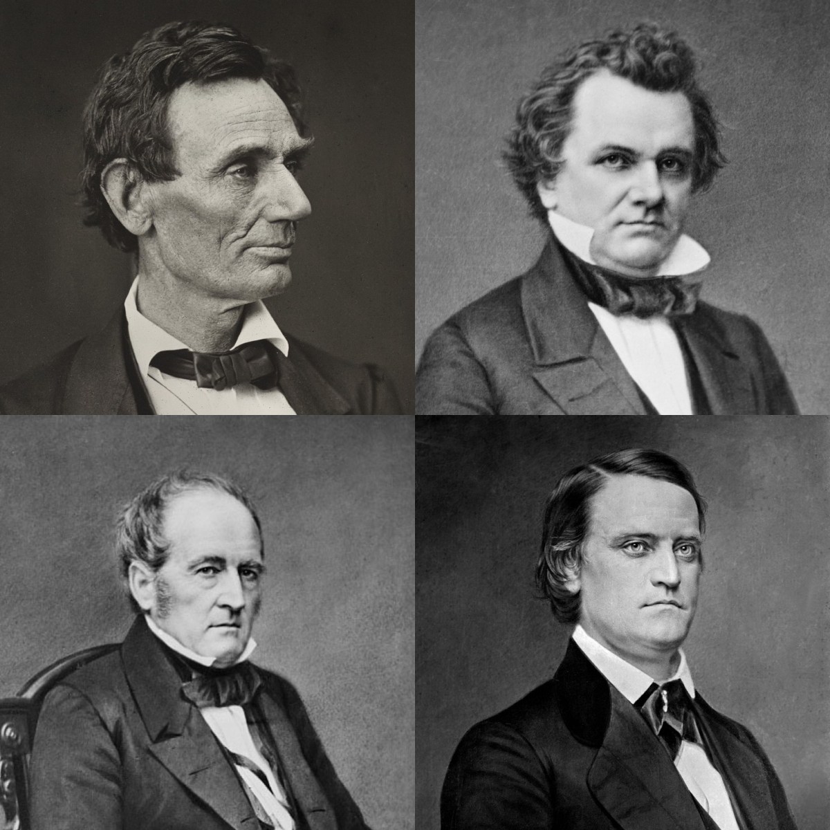 1860 – ABRAHAM LINCOLN VS STEPHEN DOUGLAS VS JOHN C. BRECKINRIDGE VS JOHN&nbsp;BELL